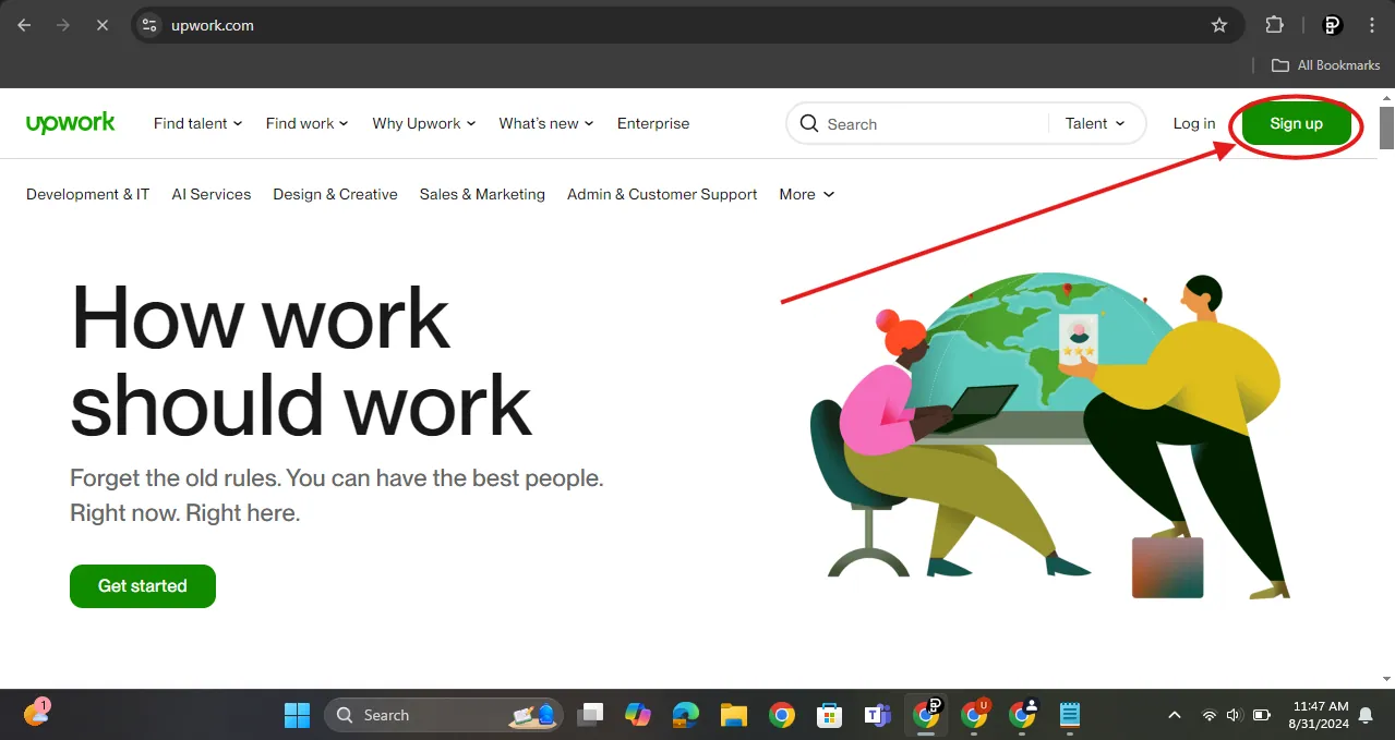 Sign-up Upwork