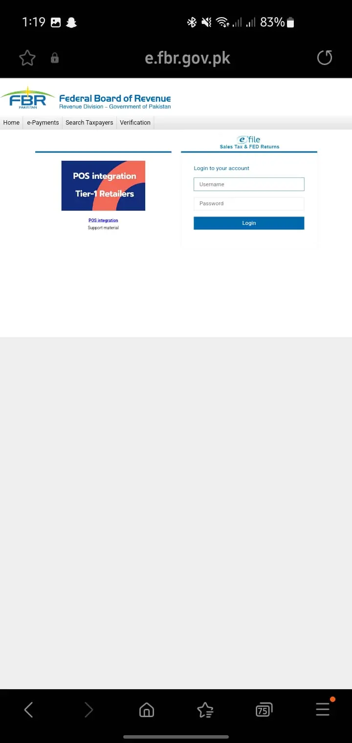 FBR Website Homepage