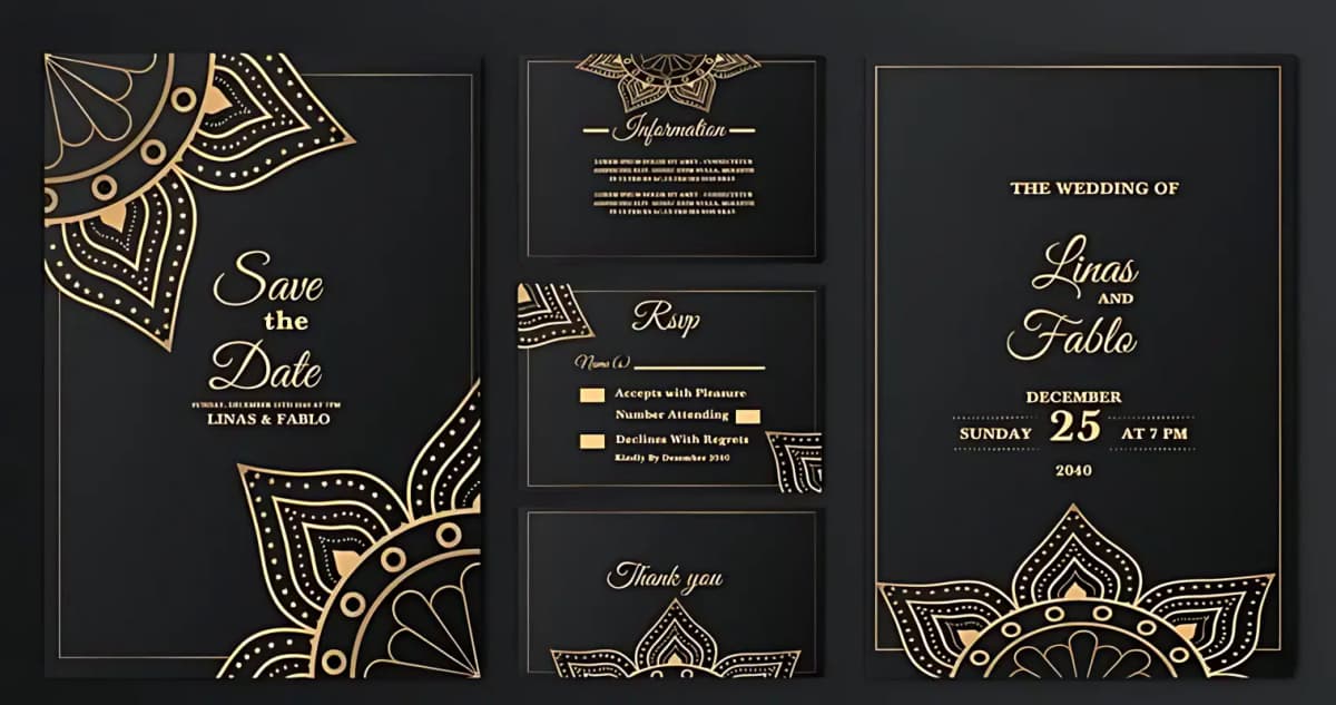 Luxurious and Ornate Designs Shadi Card