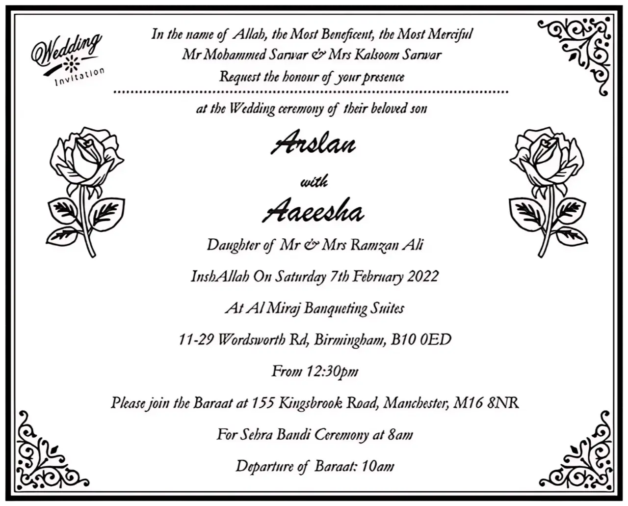 Shadi Card Design in Pakistan