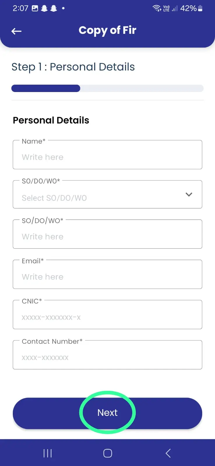 Punjab Police Mobile App - Step 7