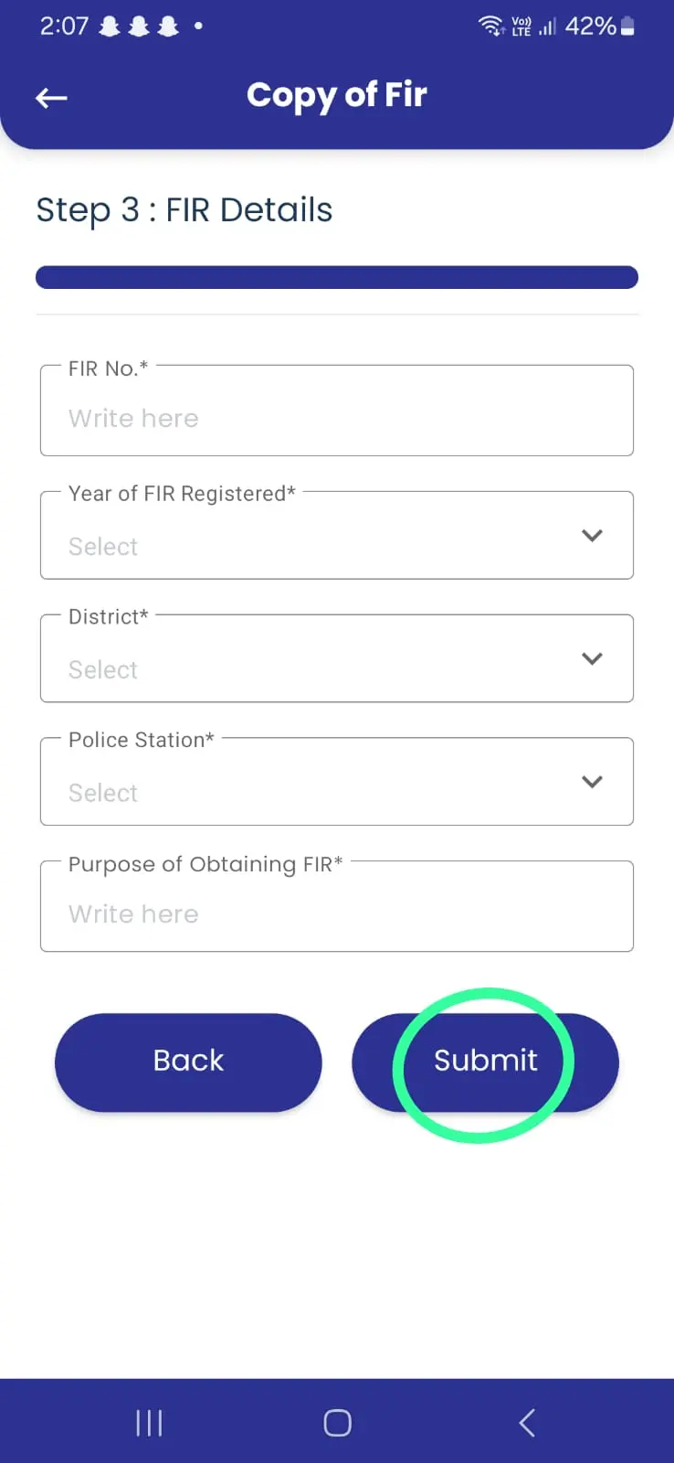 Punjab Police Mobile App - Step 9