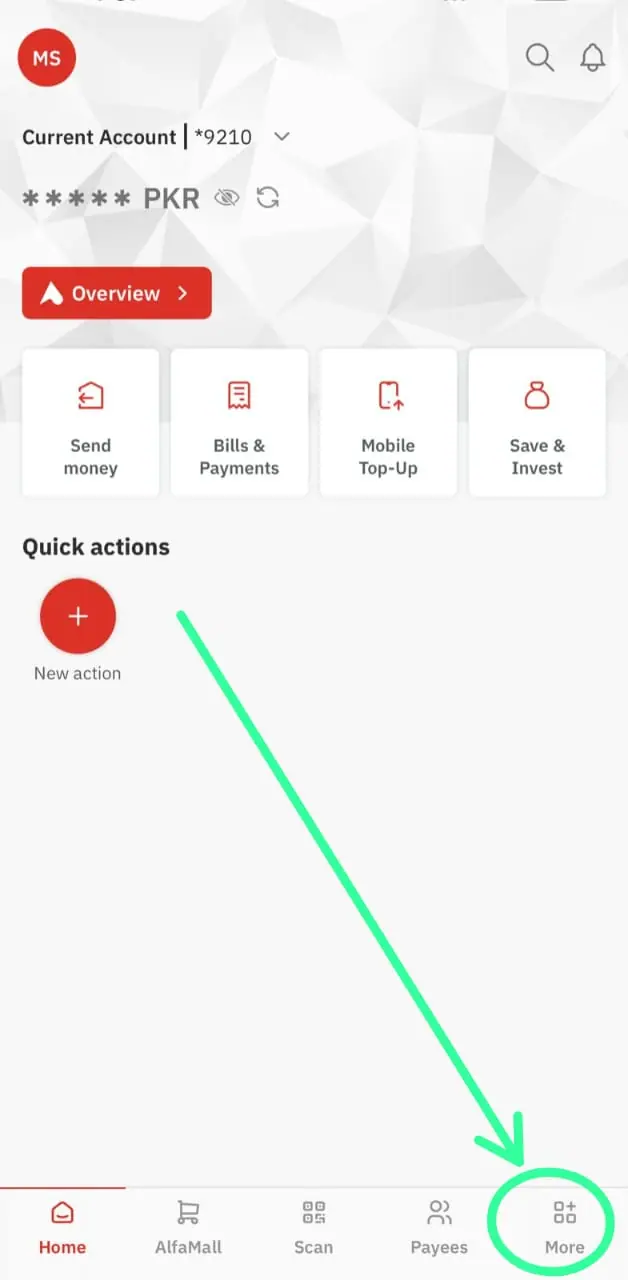How to Block Your Bank Alfalah ATM Card Using the App - Step 2