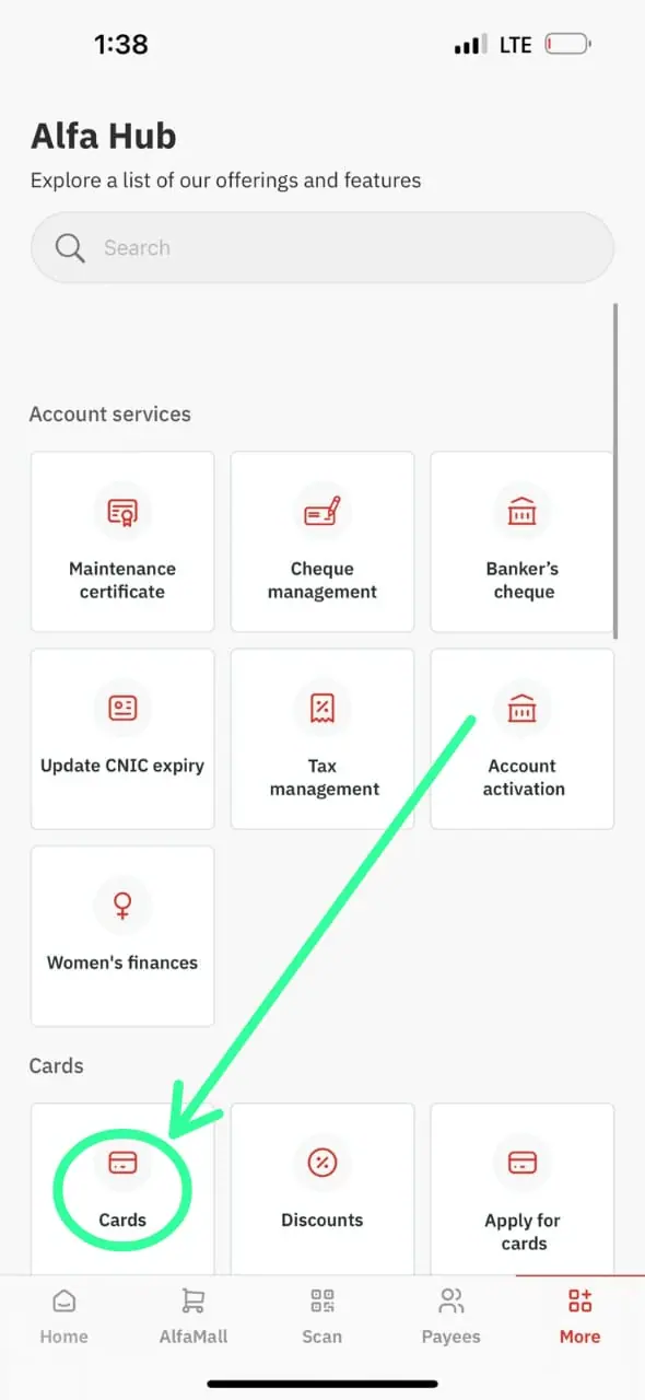 Enabled Bank Alfalah Tap and pay in Alfa App