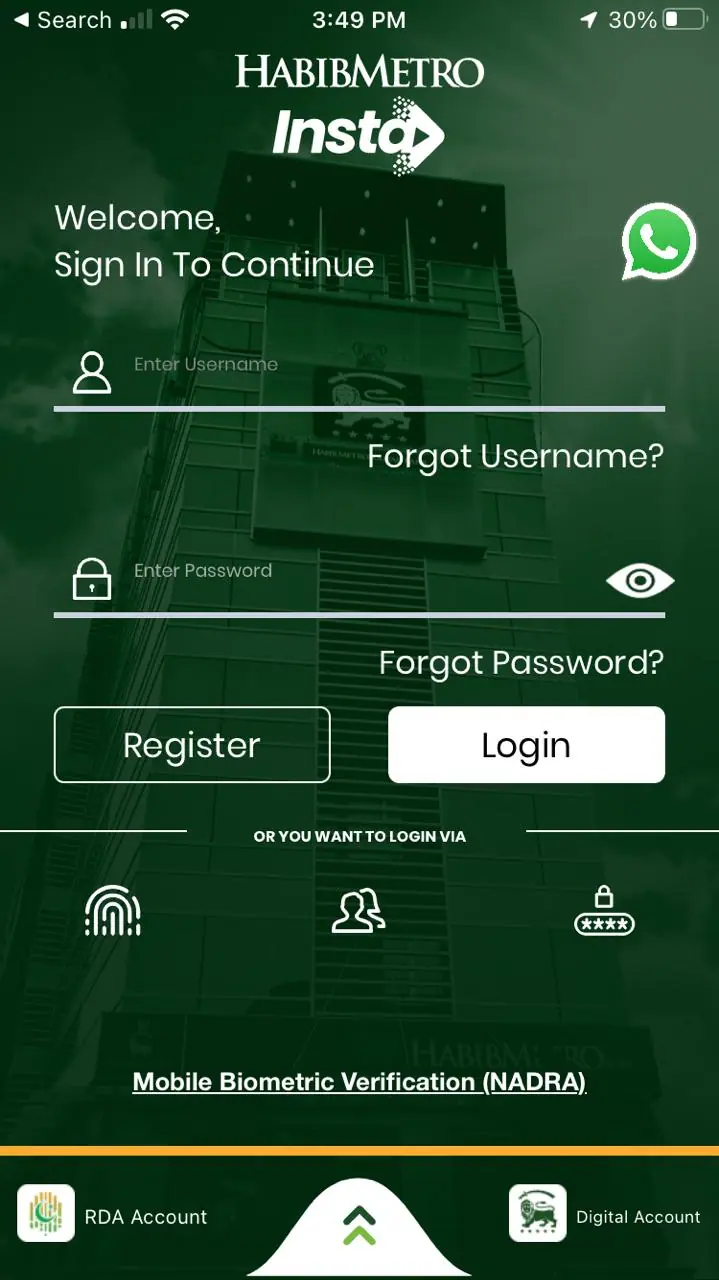 How to Block Your HabibMetro ATM Card Using the App - Step 1