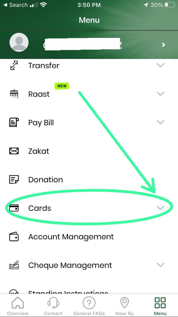 How to Block Your HabibMetro ATM Card Using the App - step 3