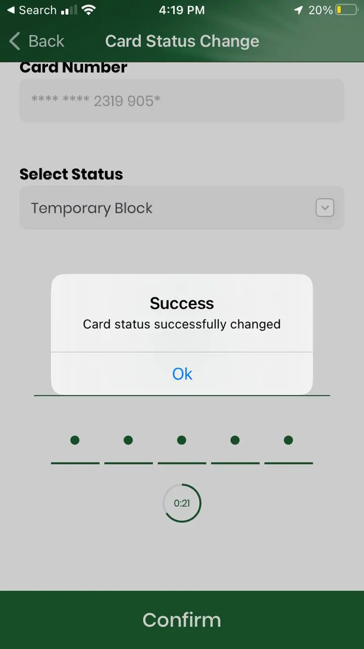 Lock Your HabibMetro Card Using the App - step 8