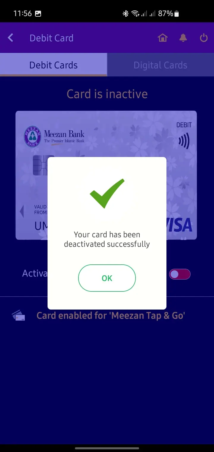 How to Block Your Meezan Bank ATM Card Using the App - Step 4