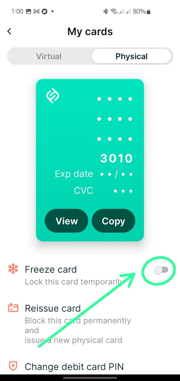 How to Turn Off Your SadaPay Card Using the App - step 3