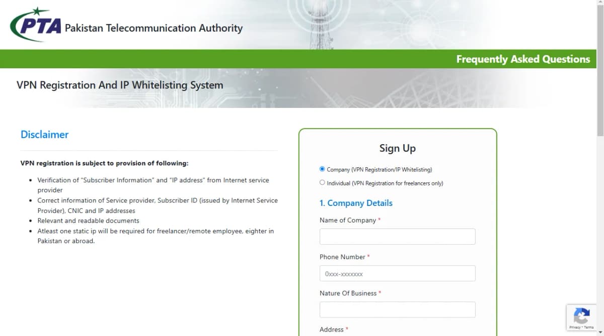 Sign Up for an Account to Register VPN in Pakistan