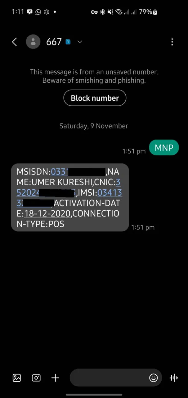 Send MNP to 667 to transfer sim to another network in pakistan