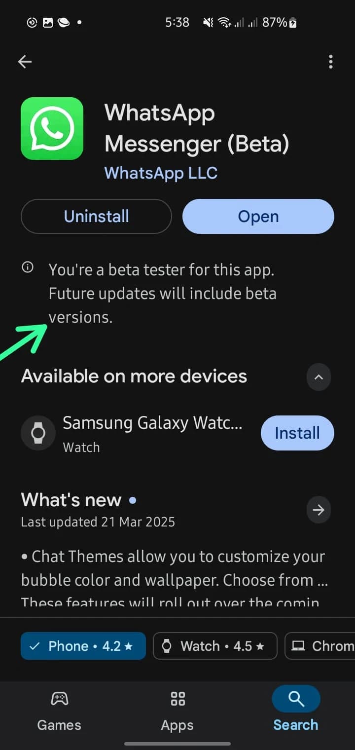 Join Whatsapp Beta program for Motion Photos feature