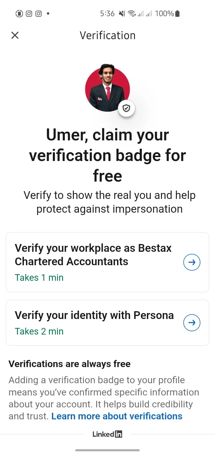 Linkedin Account verification methods