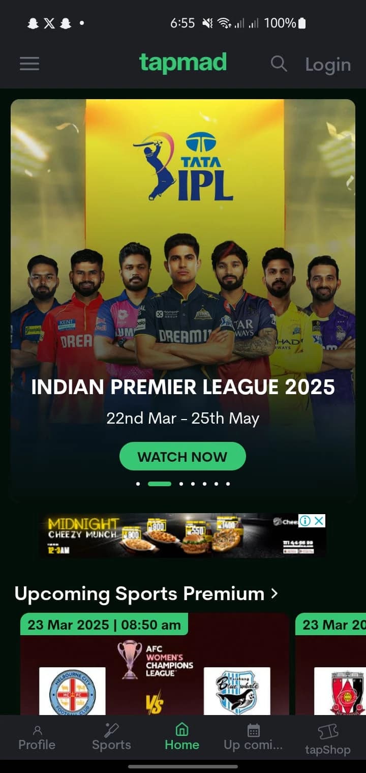 Watch IPL Matches live on Tapmad in Pakistan