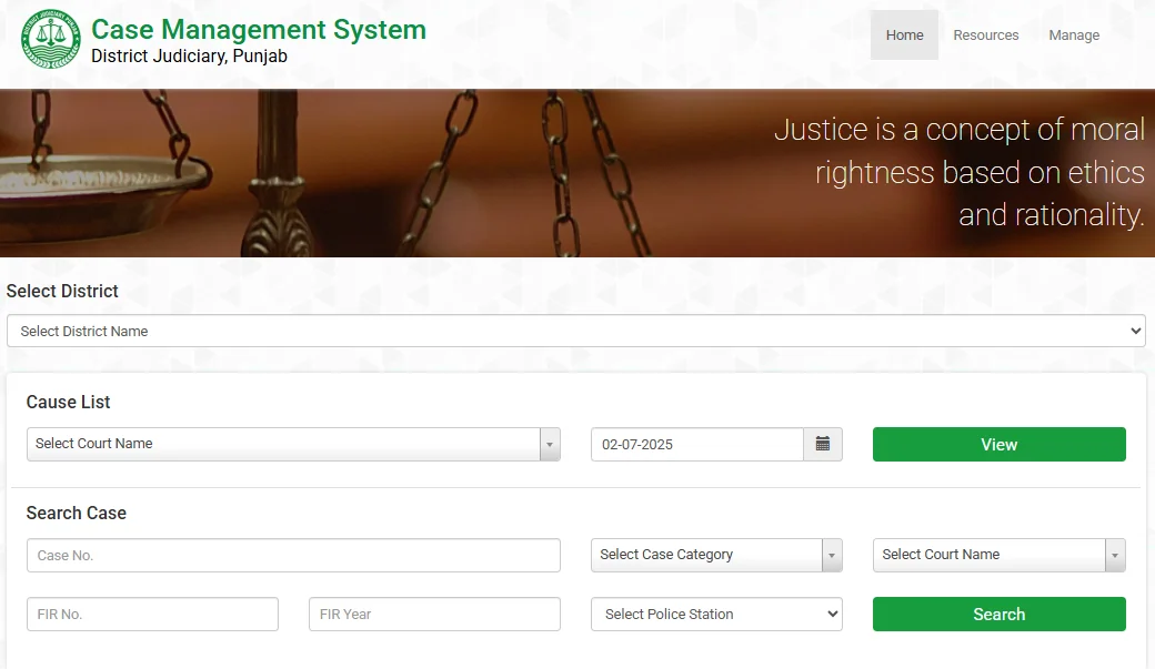 Check Punjab Court cases online