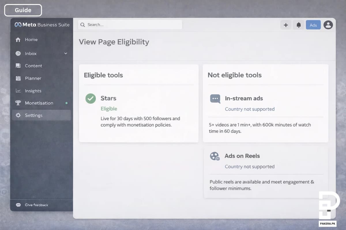 Facebook earning eligibility check online